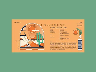 BRRL ROOM Sabro Talus Wild IPA beer label beer beer label brewery cactus character craft beer craft beer label desert fantasy geographic illustration ipa label landscape pnw west coast