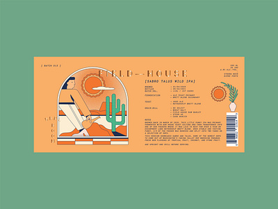 BRRL ROOM Sabro Talus Wild IPA beer label beer beer label brewery cactus character craft beer craft beer label desert fantasy geographic illustration ipa label landscape pnw west coast