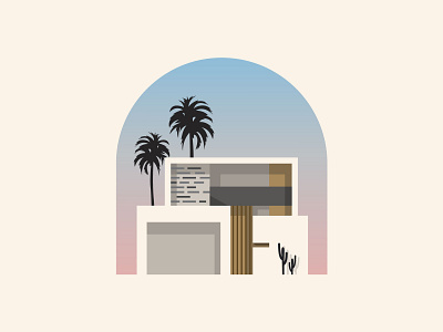 Real Estate 2d architecture branding building design flat hotel house icon identity illustration logo minimal modern palm real estate simple tree