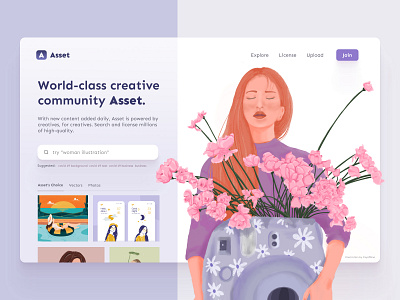 Asset - Landing page asset clean desktop hero image illustration landing page purple stock website ui ux website