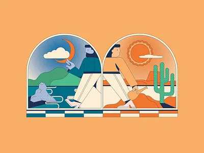 BRRL ROOM label duo beach beer beer label branding geographic brewery british columbia character craft beer desert duo fantasy illustration ipa label landscape pnw print west coast