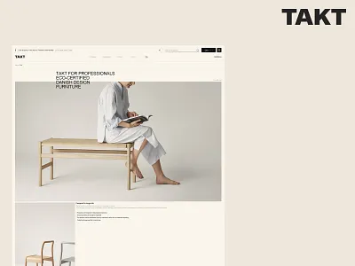 TAKT casual chair concept flat furniture succinct table ui user experience website design