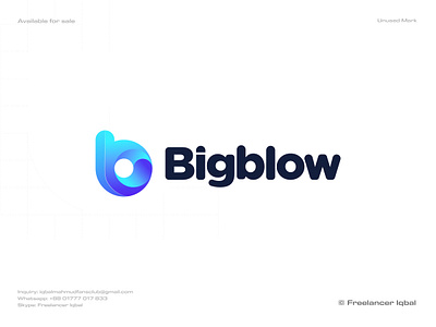 B Modern Logo Design b letter logo b logo blockchain business logo design gradient logo letter mark logo logo design logo designer logo mark modern logo symbol typography vector