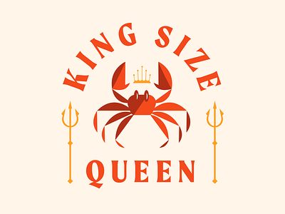 She's A Super Queen crab creative crown design graphicdesign illustration king queen red trident type vector