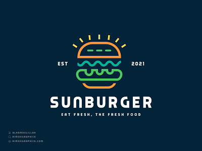 SunBurger Logo 2 letter logo design best dribbble shots black and white brand branding burger king burger logo burger menu colorful logo colors fast food logo fastfood gradient logo identity logo logodesign patty cake rimongraphics sunburger logo uiux