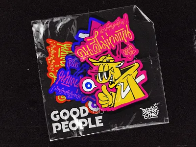 Happy Hours: Good People cartoon character graffiti illustration sticker thailand
