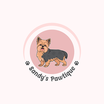 Happy Yorkie animal logo cartoon logo design dog logo doggo doggy furr illustration logo design mascot logo morkie paws pawtique pet shop logo puppy yorkie