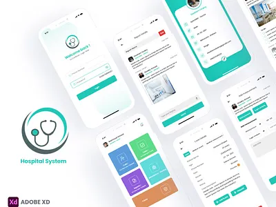 Hospital System , Management- Medical App app branding design illustration logo ui ux vector web website
