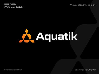 Aquatik - Logo Design 3d branding buddah buddhism culture development game gaming india indian letter a logo logo design modern logo monk monogram orange studio