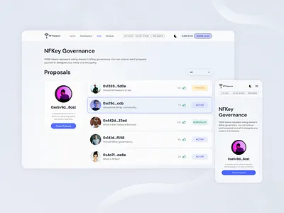 DAO governance page blockchain crypto dao defi poll voting web3