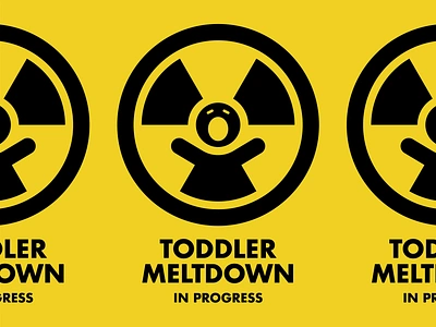 Toddler Meltdown atomic branding child dad flat funny humor icon illustration kid logo mom nuclear parent scream tantrum toddler typography vector warning