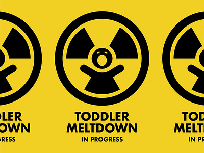 Toddler Meltdown atomic branding child dad flat funny humor icon illustration kid logo mom nuclear parent scream tantrum toddler typography vector warning