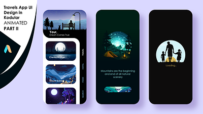 Traveling App UI Design app design flat minimal ui ux