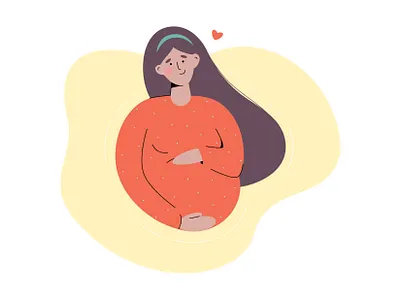 Pregnancy art design flat illustration minimal vector