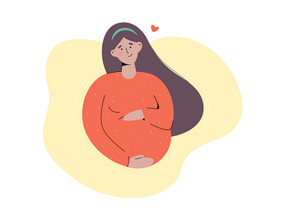 Pregnancy art design flat illustration minimal vector