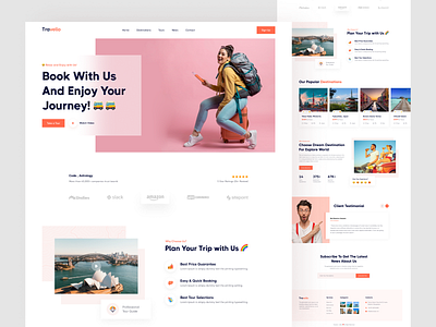 Travel Agency Website Landing Page UI Design ✈️🧳 agency landing page clean ui header exploration hotel booking landing landing page landing page design landingpage popular shot ticket booking tour travel website travel travel agency travel agency website ui ux webdesign website ui