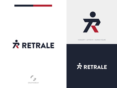 Retrale business logo design corporate logo creative logo geometric logo graphobian human figure logo logo logo design logo designer minimalist logo design modern corporate logo modern logo modern minimalist logo r letter logo recruitment logo