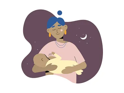 Breastfeeding art design flat illustration minimal vector
