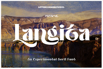 Langita - Experimental Display Serif Font design display font free free font freebie illustration logo type typeface vintage