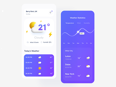 Weather Application 3d weather app accu weather clean ui cloud apps ios minimal design product design typography uiux weather app weather news weather ui