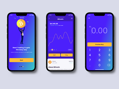 Crypto Currency App app app design crypto crypto monnaie cryptocurrency currency design dribble course graphic design mobile app prototype ui