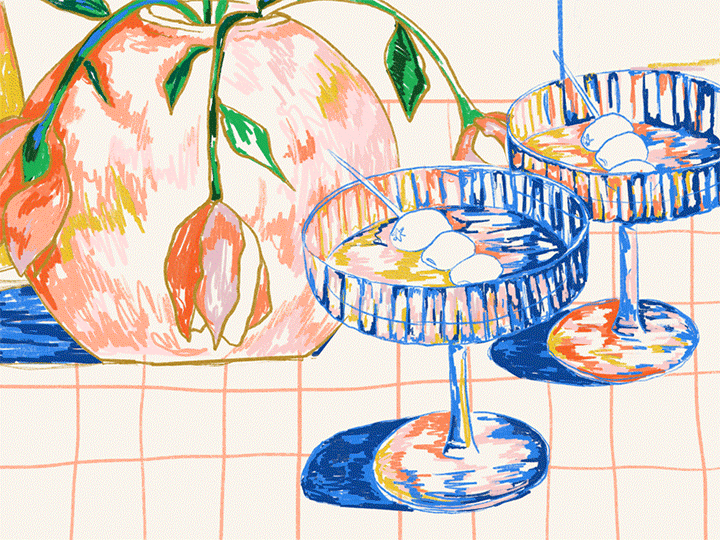 A Small Moment animation color color palette color pencil design graphic design illustration lauren hakmiller martini stop motion texture