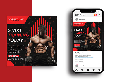 Gym Social media posts bodybuilder business corporate corporate business design fb posts gym ig posts illustration social media posts