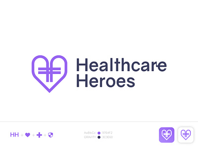 Healthcare Heroes Logo - Initial Concept adobe illustrator brand identity brand identity design branding covid19 flat logo graphic design lettermark logo logo design logo maker logo trends logodesign logomark logos logotype minimalist design minimalist logo modern logo wordmark