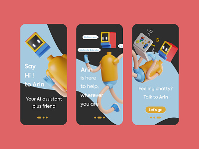 Onboarding ai app design onboarding robot ui ux