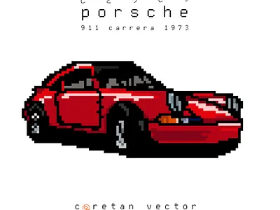 Carrera Porsche on Pixel Art car classic design illustration illustrator indonesia pixelart porsche vector