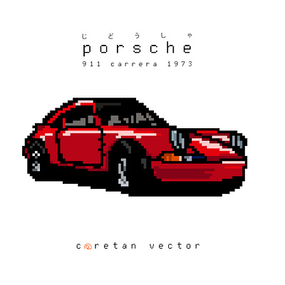 Carrera Porsche on Pixel Art car classic design illustration illustrator indonesia pixelart porsche vector