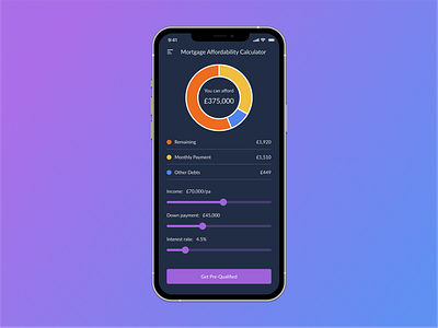 Daily UI #004 - Mortgage Calculator app dailyui design ui ux
