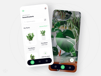 Plant Care Assistant app app design clean concept figma green minimal mobile plant plants app scan simple ui ui design