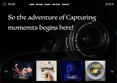 Photographer Portfolio branding clean design graphic design home page landing page minimal design photography sketch app typography ui uiux web design website design