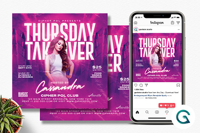 Night Club Flyer Template birthday club design dj entertainment flyer instagram invitation music night club party print template