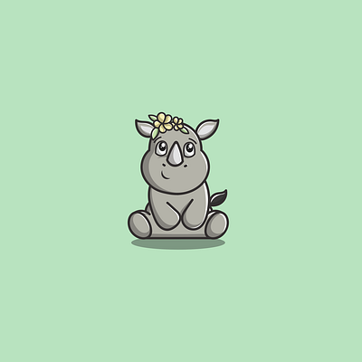 Cute Rhino app branding design icon illustration logo vector