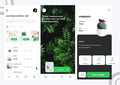 Flower and Plant graphic design ui