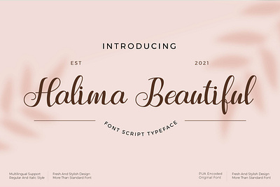 Halima Beautiful Font branding design font illustration letter logo typography ui ux vector