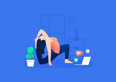 Yoga design illustration simple user interface vector