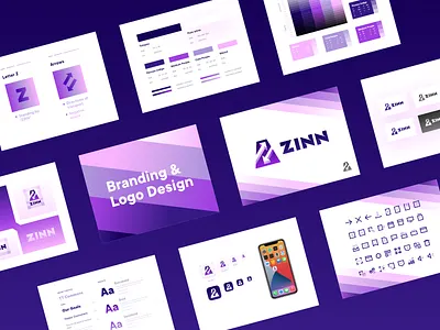 Zinn - Branding / Style Guide brand brand design brand identity branding clean creative design gradient graphic design icons logo logo design logo grid mockup modern presentation style guide transit system transport visual identity