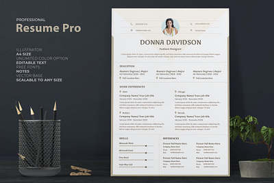 Professional Resume / CV Template 3d animation branding clean cover letter cv design cv template design graphic design illustration logo motion graphics professional resume resume design resume template ui