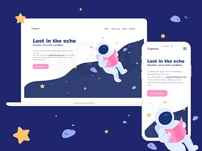 Responsive Design - 404 page 404 astronaut dailyui design illustration space stars ui uichallenge