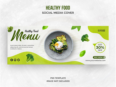 Healthy food menu social media post or facebook cover cover banner design discount facebook cover facebook post food healthy food instagram post salad social media cover social media post social network template vegetable