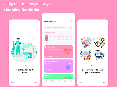 Medicine Reminder design doctor app health app illustration medicine app ui ui design ui trend uiux uiuxdesign ux ux design