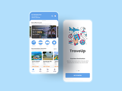 TraveUp - Travel App app design flat graphic design illustration minimal mobile simple travel ui