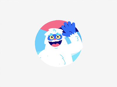 Hello There animation character design holiday illustration snowman vector winter yeti