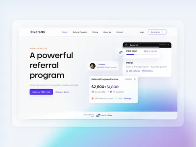 Referral SAAS landing page 3d app branding design graphic design illustration ui ux