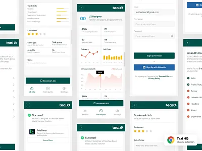 Teal HQ Chrome Extension Design chrome extension ui ux web