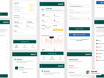 Teal HQ Chrome Extension Design chrome extension ui ux web