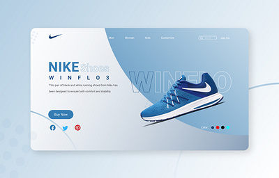 Nike Web Banner/ Web UI Design branding design ui ui ux web banner web ui website design